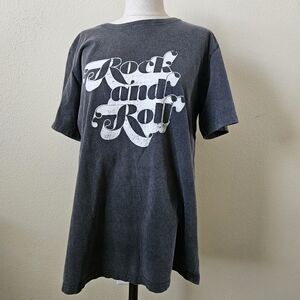 Zutter Gray 'Rock and Roll' Graphic T-Shirt M